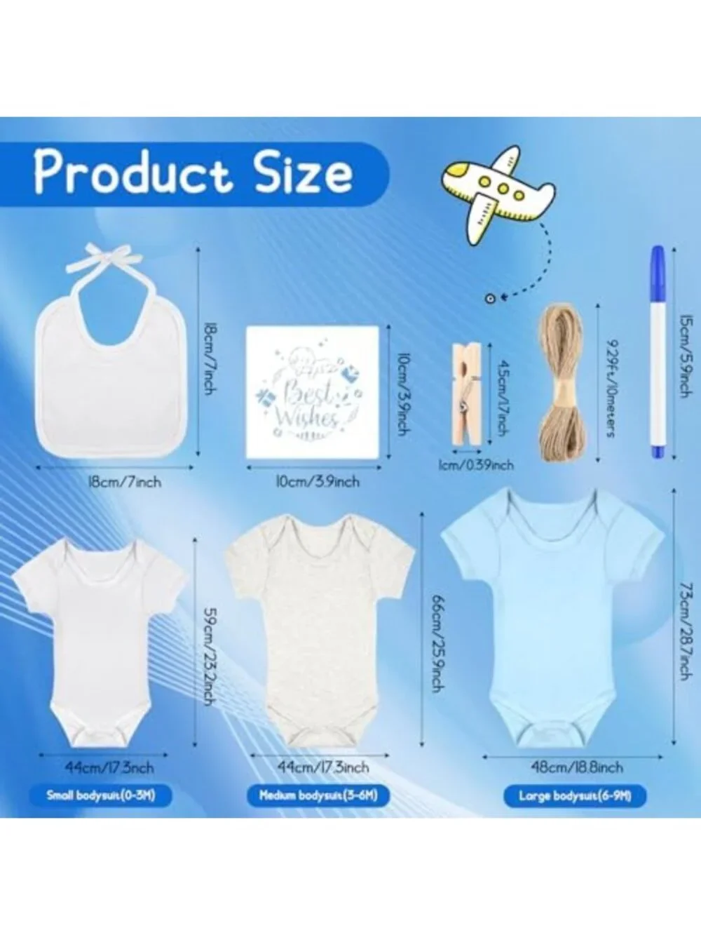 DIY Baby Bibs & Bodysuit Set - 60/110/220 Pcs for Baby Shower Games & Gifts